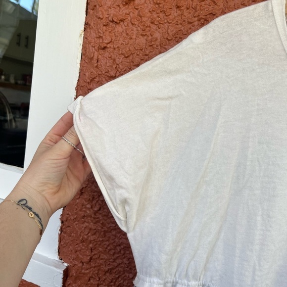 Urban Outfitters Oversized Margo Mixed Henley T-Shirt Dress Size Large White - Picture 6 of 9